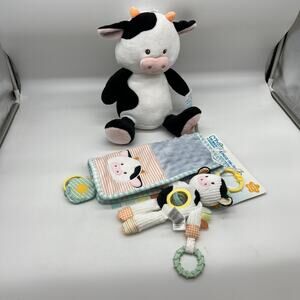 Bundle of Magic Years Baby Black & White Cow Toy Set